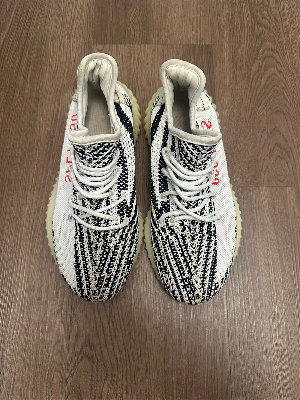 Yeezy Boost 350 V2 White Black with Red Accents